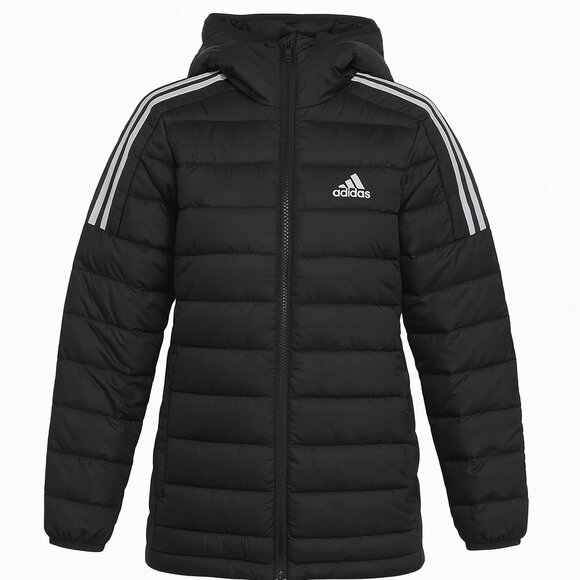 Adidas Women's Essentials Light Down Hooded Parka Jacket – Size M - Picture 1 of 6